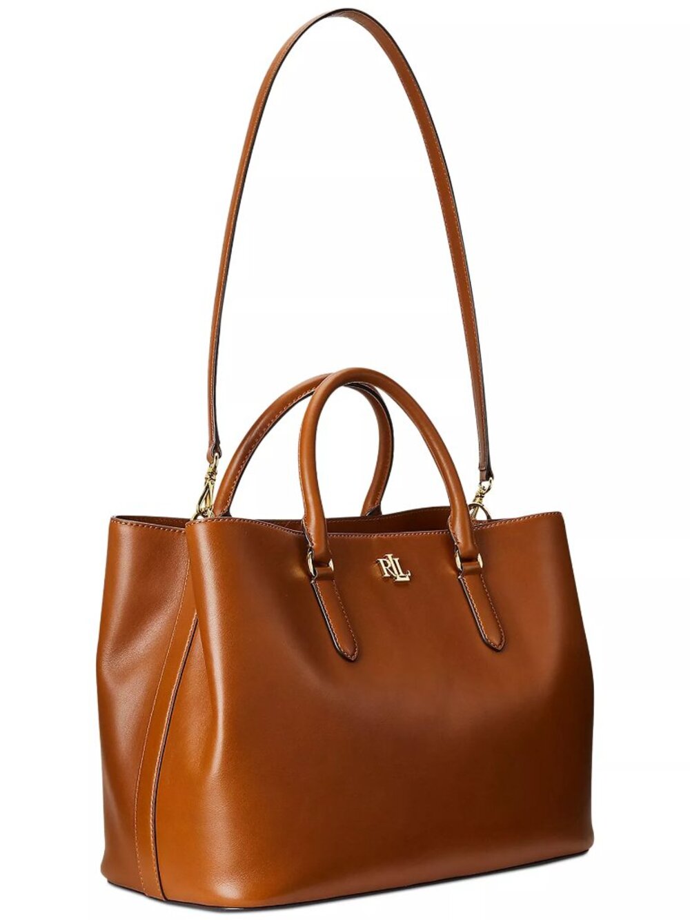 NWT ✅ LAUREN RALPH LAUREN Leather Large Marcy Satchel ⭐ Dust Bag + LRL Card